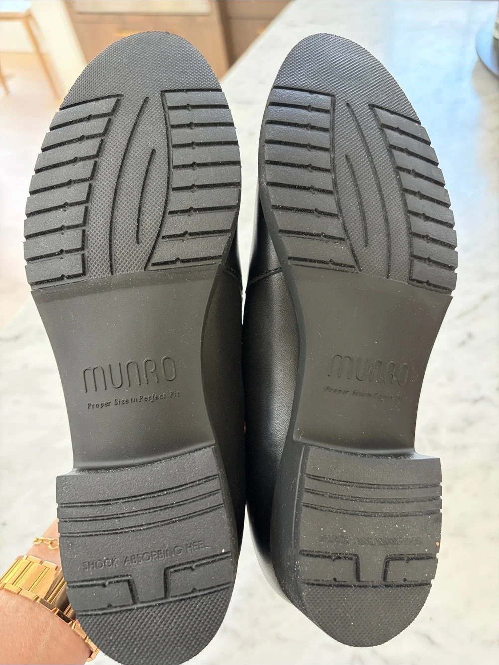 Munro Kam Black Slip-On Leather Loafers